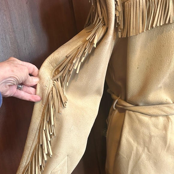 40s 50s Natural Tanned Deerskin Fringe Jacket S - Picture 9 of 14